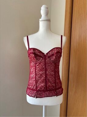sophie b. Burgundy Lace Bustier Camisole